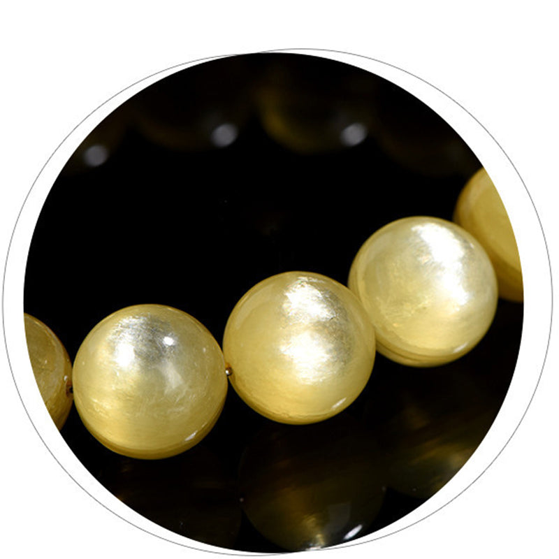 Bracelet spirituel en lépidolite dorée pour la protection et la prospérité