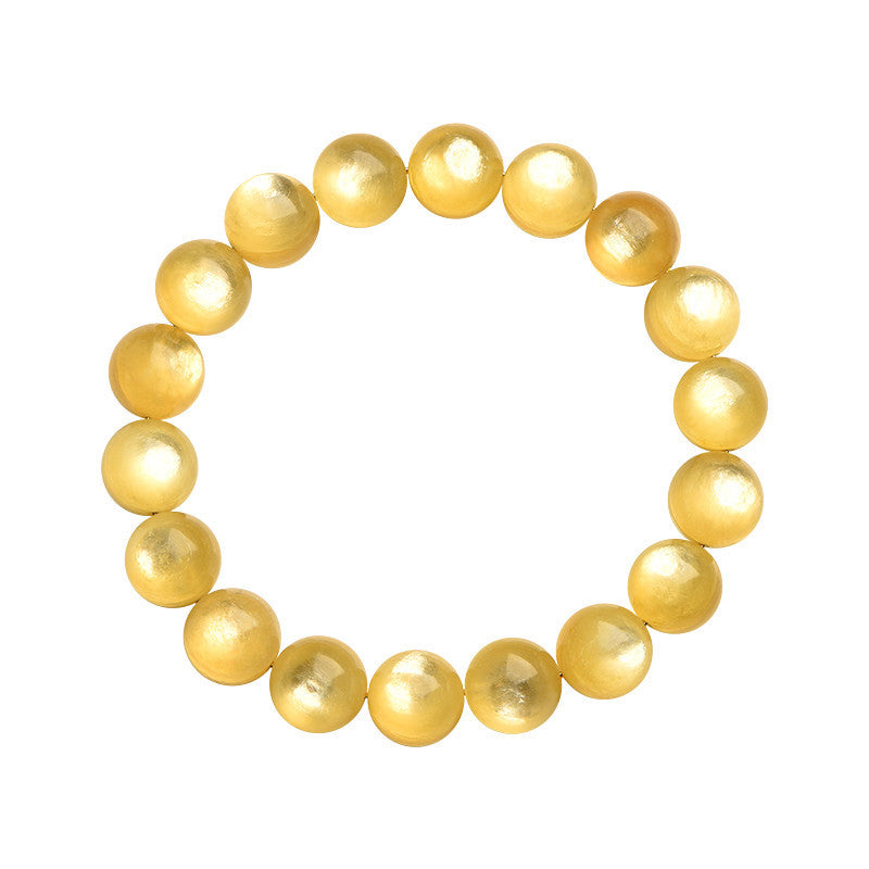Bracelet spirituel en lépidolite dorée pour la protection et la prospérité