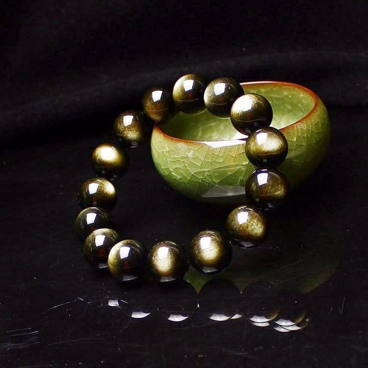 Bracelet en obsidienne dorée : une puissante pierre de guérison
