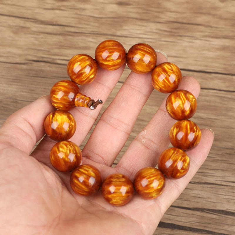 Bracelet Mala en saule doré pour le succès et la guérison