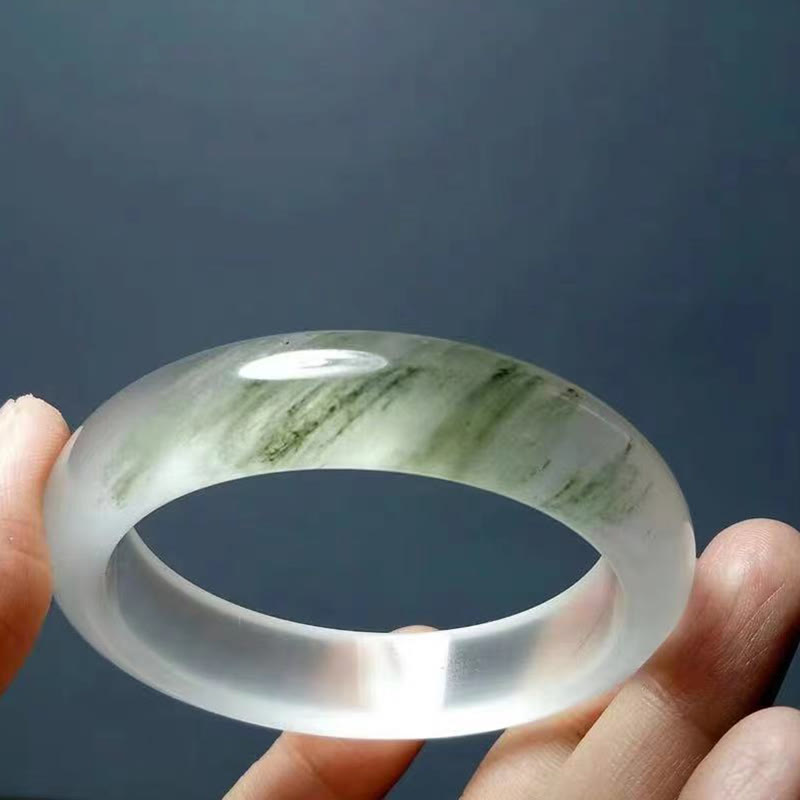 Bracelet en jade et soie dorée pour la richesse et la chance, jonc de 58 mm