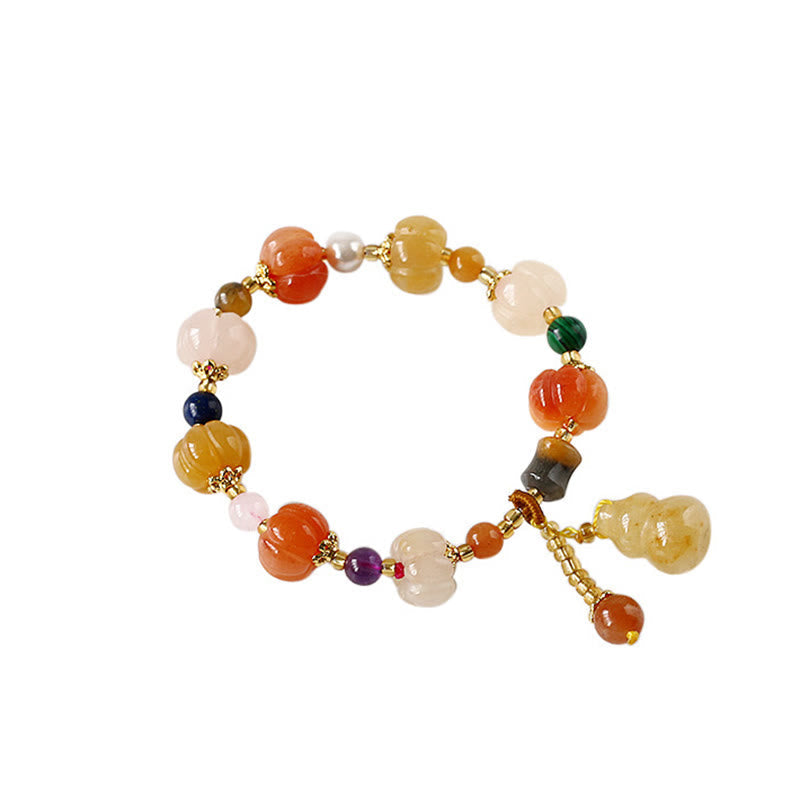 Bracelet de richesse en jade et soie dorée avec Pixiu pour la chance