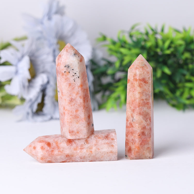Golden Strawberry Point Crystal Tower 2.4-4.5in Healing Decoration