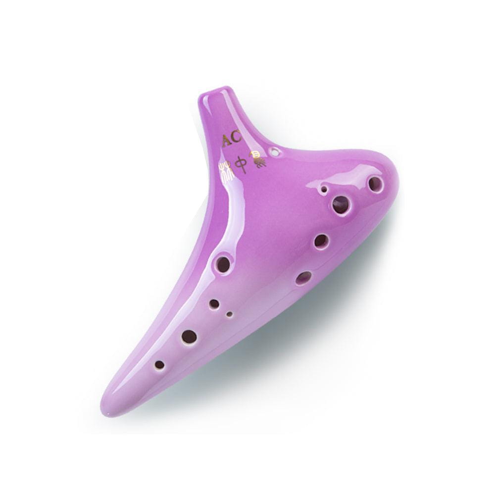 Gradient 12 Hole Tenor Alto C Ceramic Ocarina Flute - Purple Ocarina - On sale