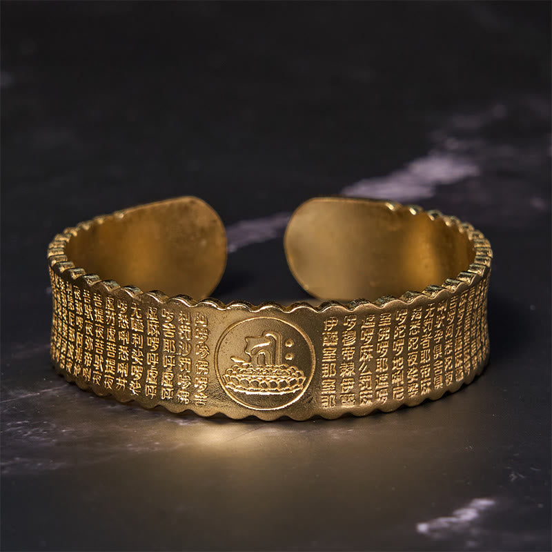 Bracelet en cuivre avec mantra de la grande compassion, bracelet réglable au poignet