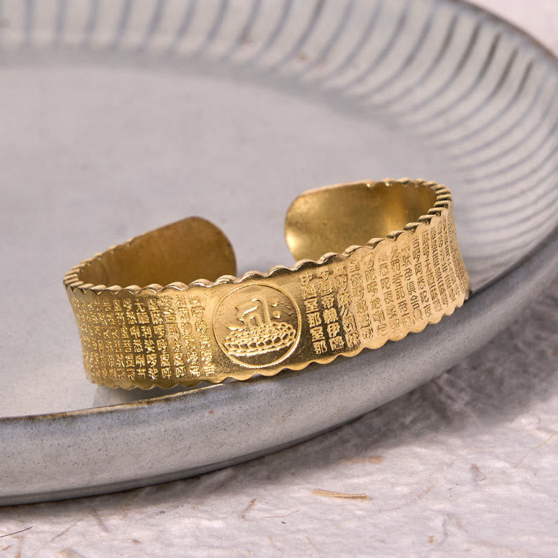 Bracelet en cuivre avec mantra de la grande compassion, bracelet réglable au poignet