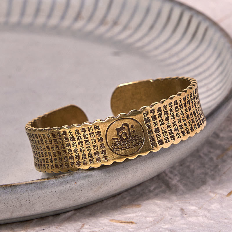 Bracelet en cuivre avec mantra de la grande compassion, bracelet réglable au poignet