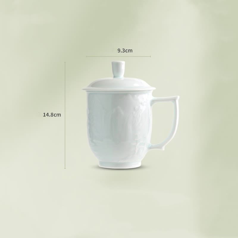 Tasse à thé en porcelaine de Jingdezhen de la Grande Muraille, 400 ml, tasse de bureau