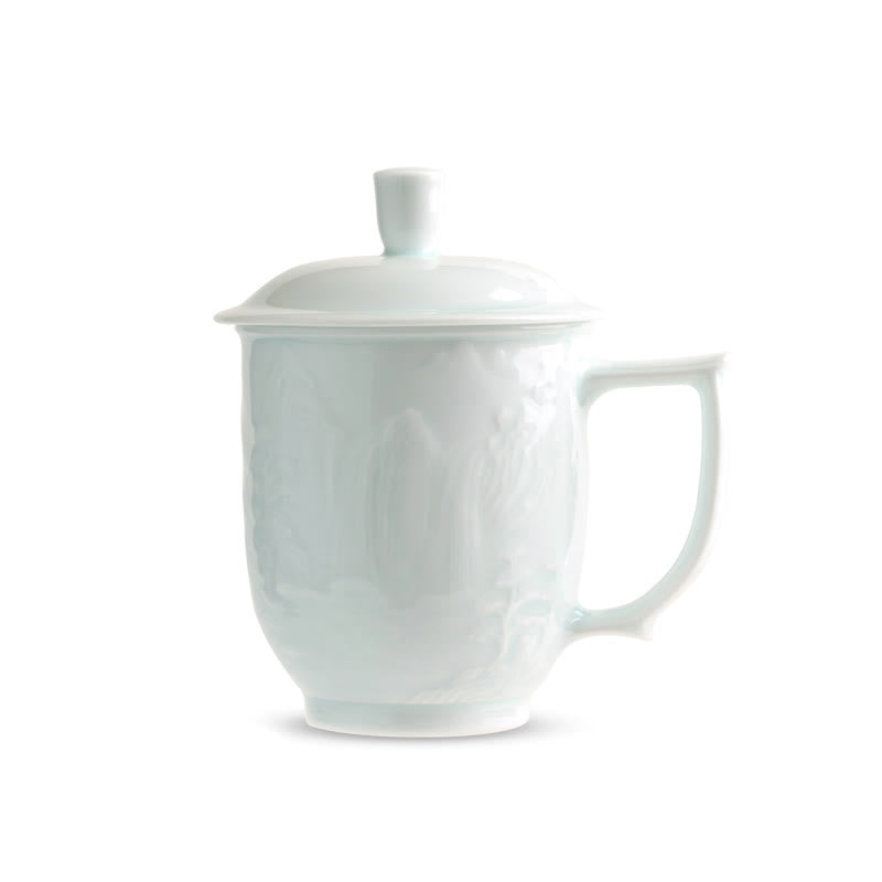 Tasse à thé en porcelaine de Jingdezhen de la Grande Muraille, 400 ml, tasse de bureau