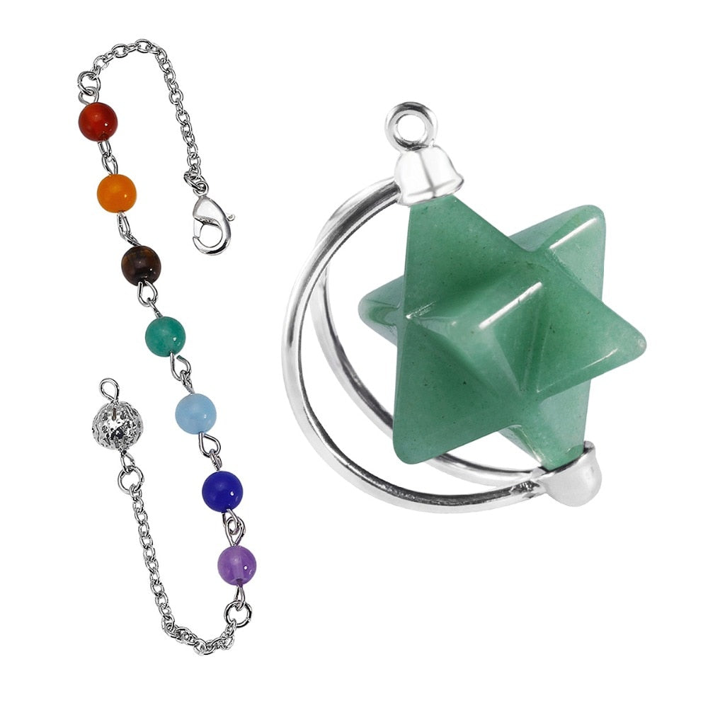 Pendule de guérison des chakras en aventurine verte