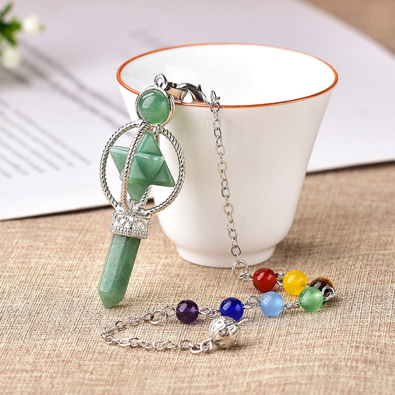 Pendule en cristal d'aventurine verte pour l'harmonie