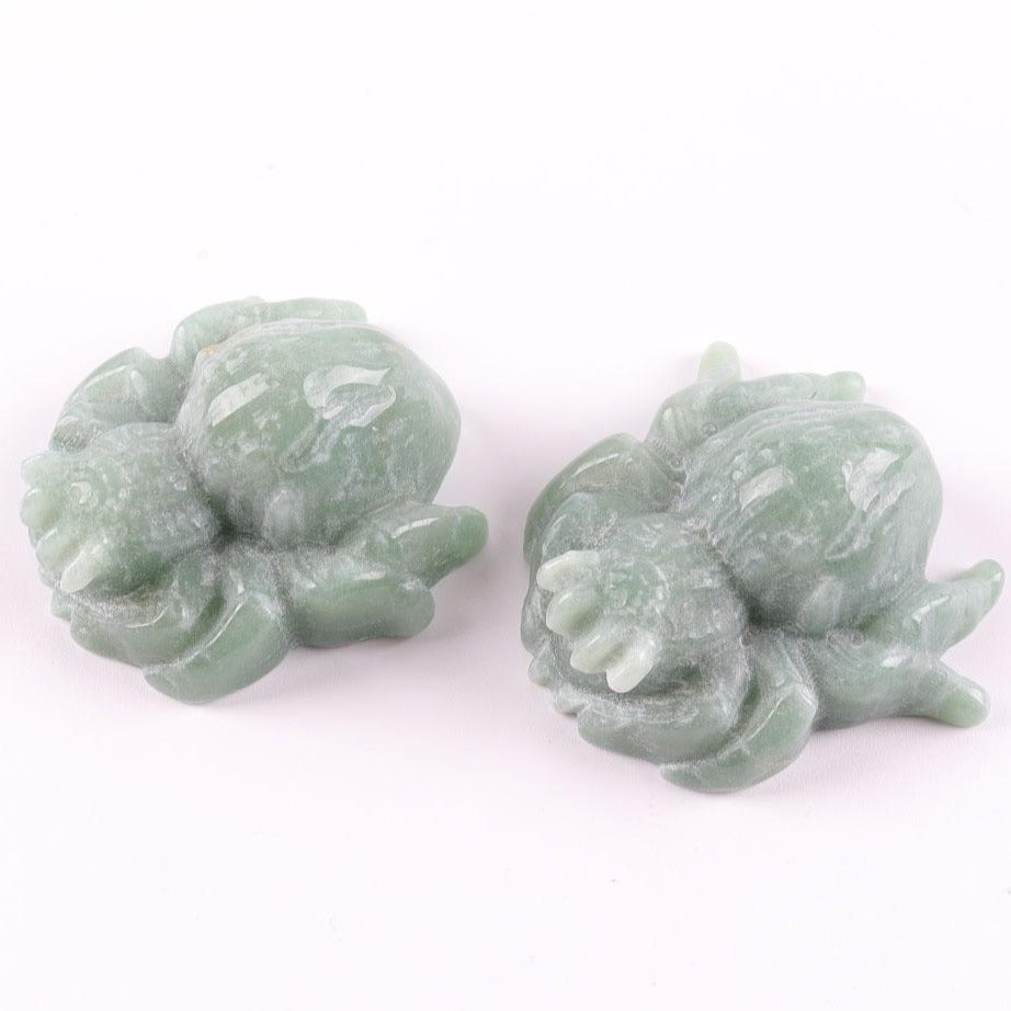 Green Aventurine Crystal Spider Carving 2.33 Inch