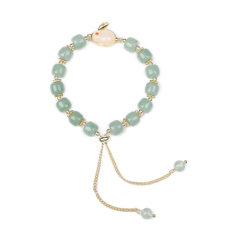 Bracelet porte-bonheur en aventurine verte pour l'année du lapin | 15-20 cm
