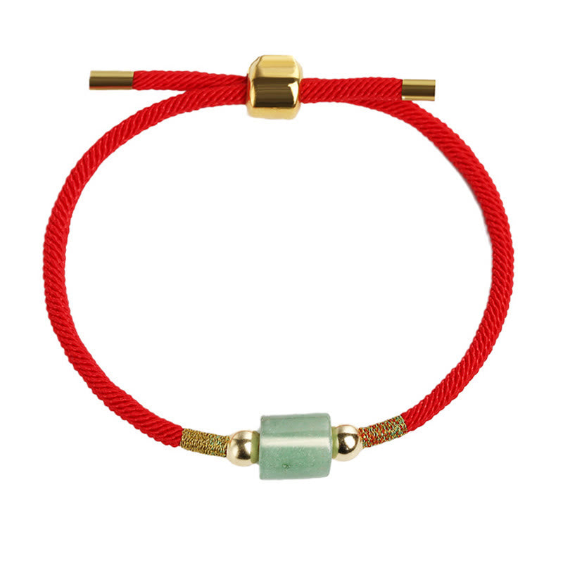 Bracelet en corde tressée avec protection chanceuse en aventurine verte
