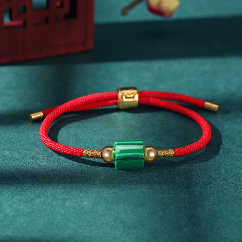 Bracelet en corde tressée avec protection chanceuse en aventurine verte
