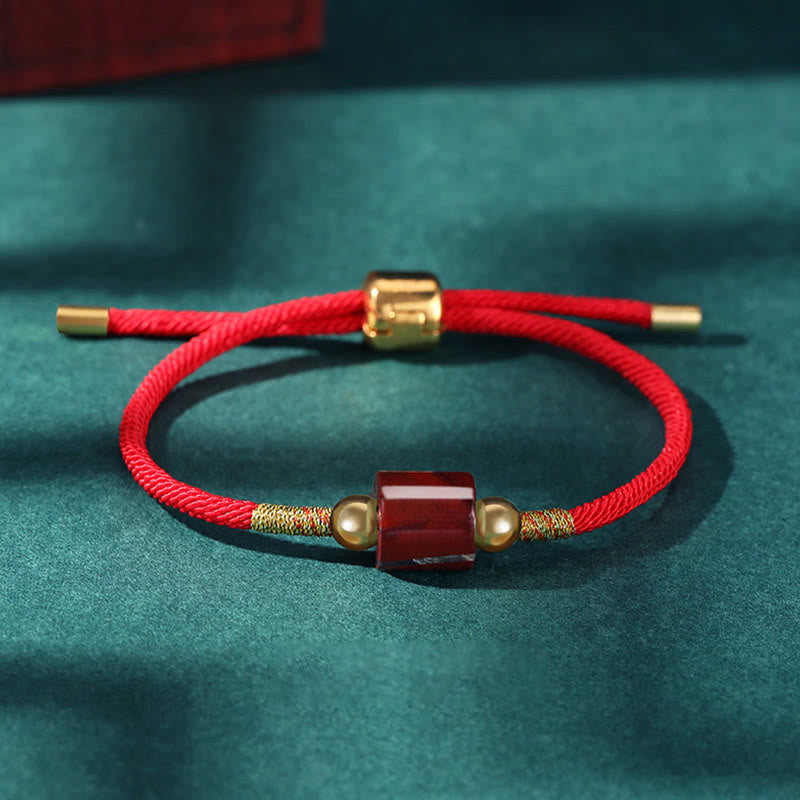 Bracelet en corde tressée avec protection chanceuse en aventurine verte
