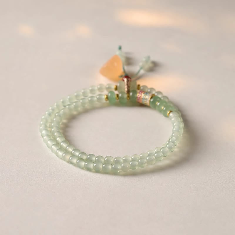 Bracelet porte-bonheur en bambou et aventurine verte pour l'équilibre et l'harmonie