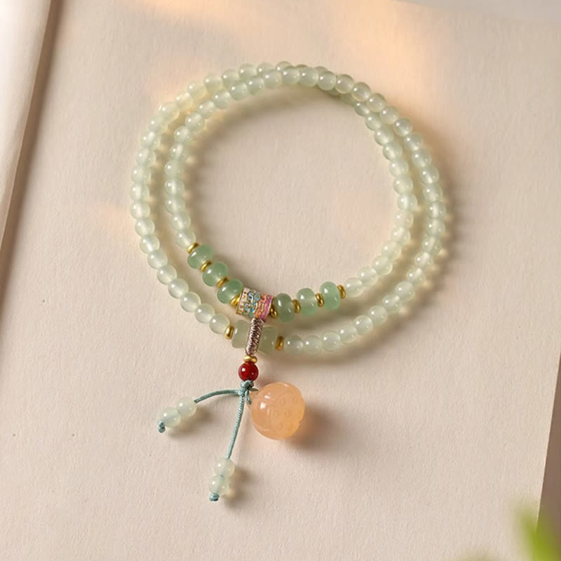 Bracelet porte-bonheur en bambou et aventurine verte pour l'équilibre et l'harmonie