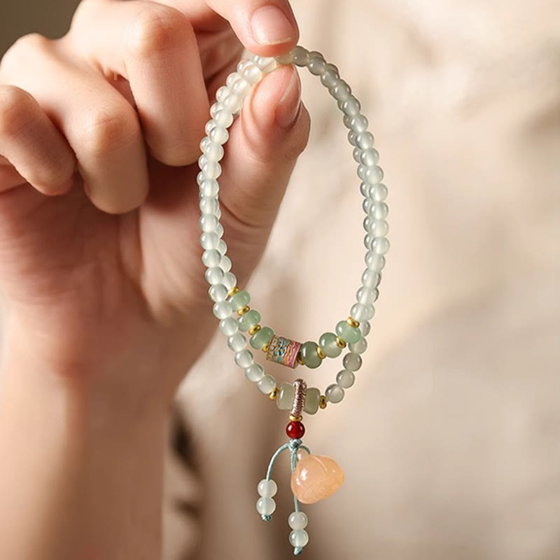 Bracelet porte-bonheur en bambou et aventurine verte pour l'équilibre et l'harmonie