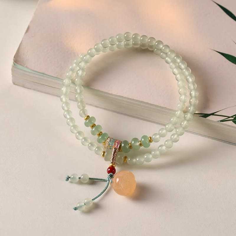 Bracelet porte-bonheur en bambou et aventurine verte pour l'équilibre et l'harmonie