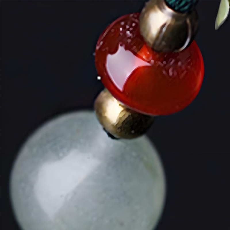 Épingle à cheveux apaisante en aventurine verte et agate rouge 16 cm