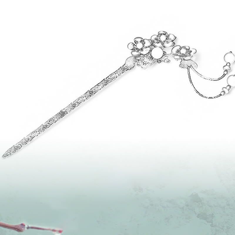 Épingle à cheveux apaisante en aventurine verte et agate rouge 16 cm