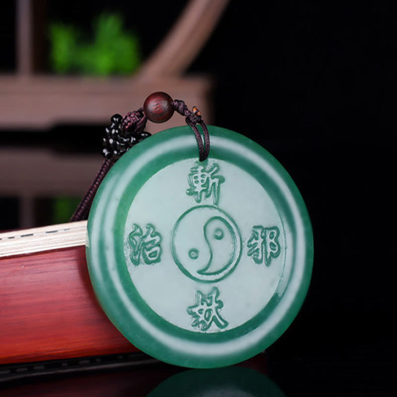 Collier d'équilibre Yin Yang en aventurine verte pour la chance