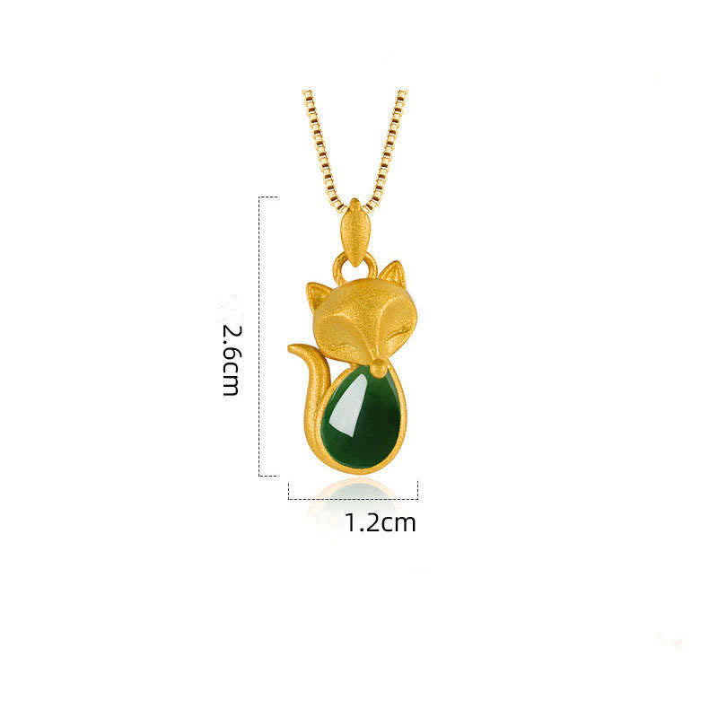 Collier pendentif courage en calcédoine verte | Sons de guérison