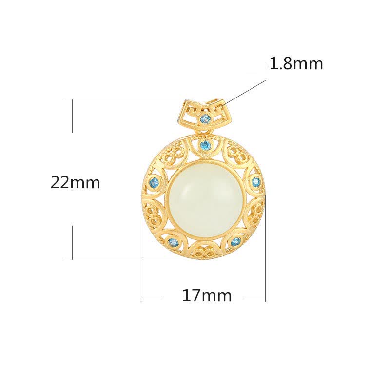 Collier de force en calcédoine verte et jade blanc Hetian