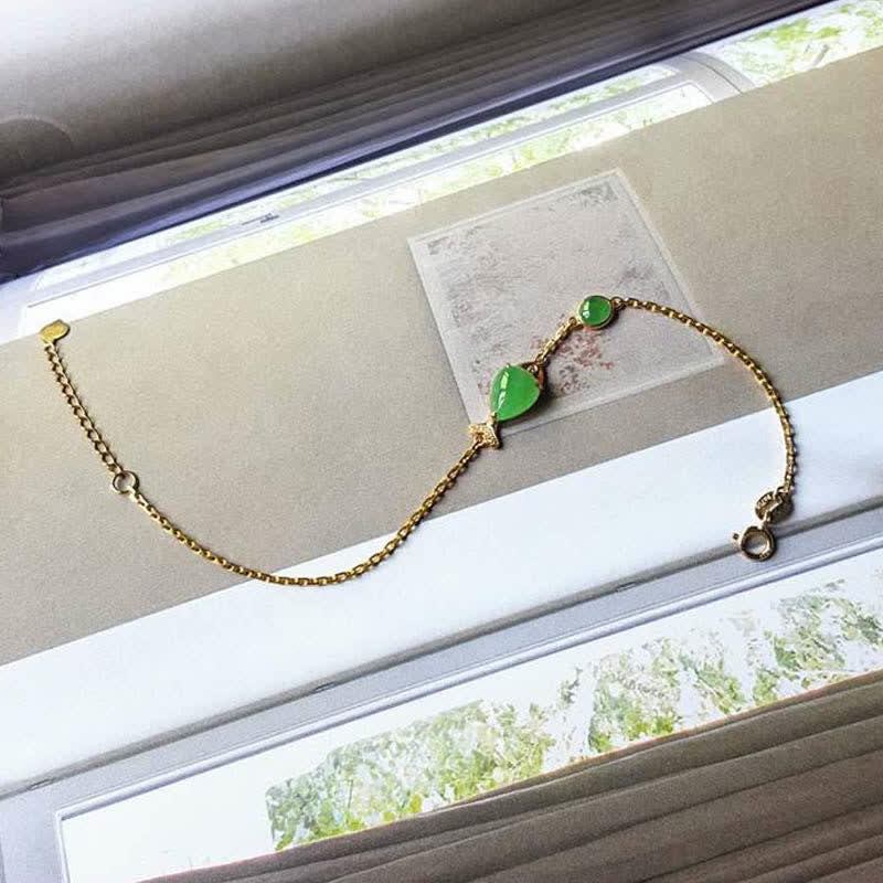 Bracelet de courage en calcédoine verte pour la force