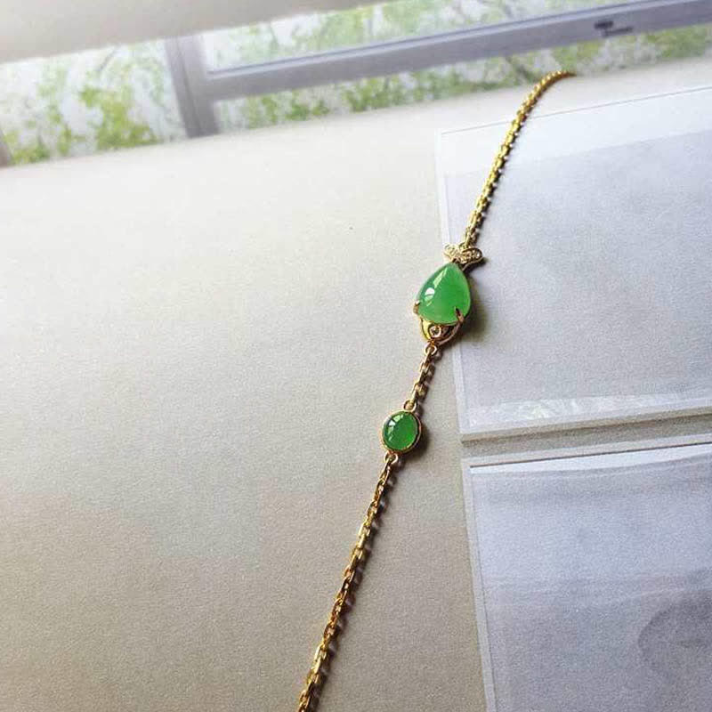 Bracelet de courage en calcédoine verte pour la force