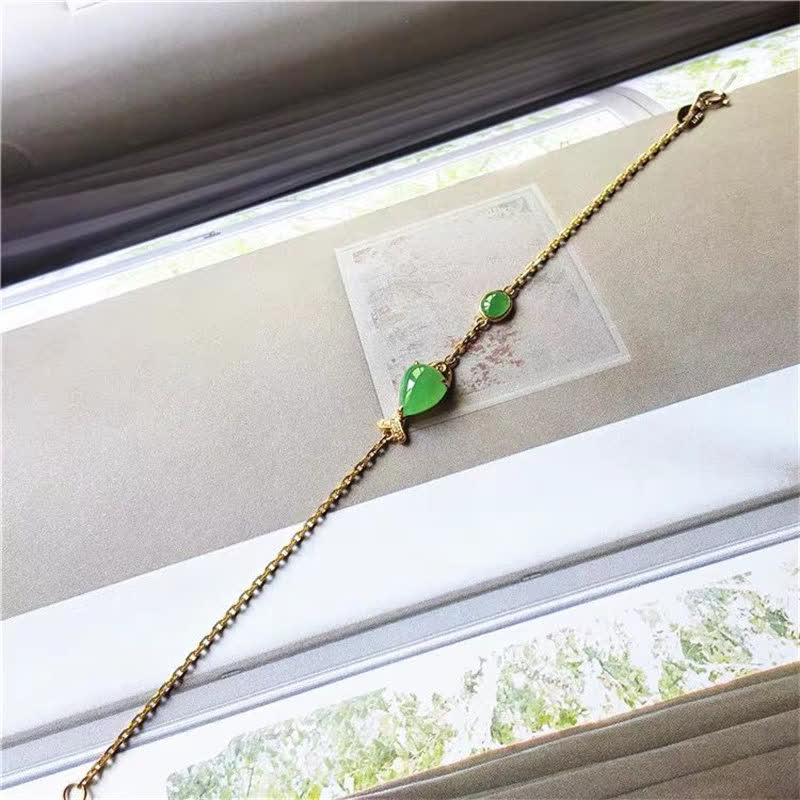 Bracelet de courage en calcédoine verte pour la force