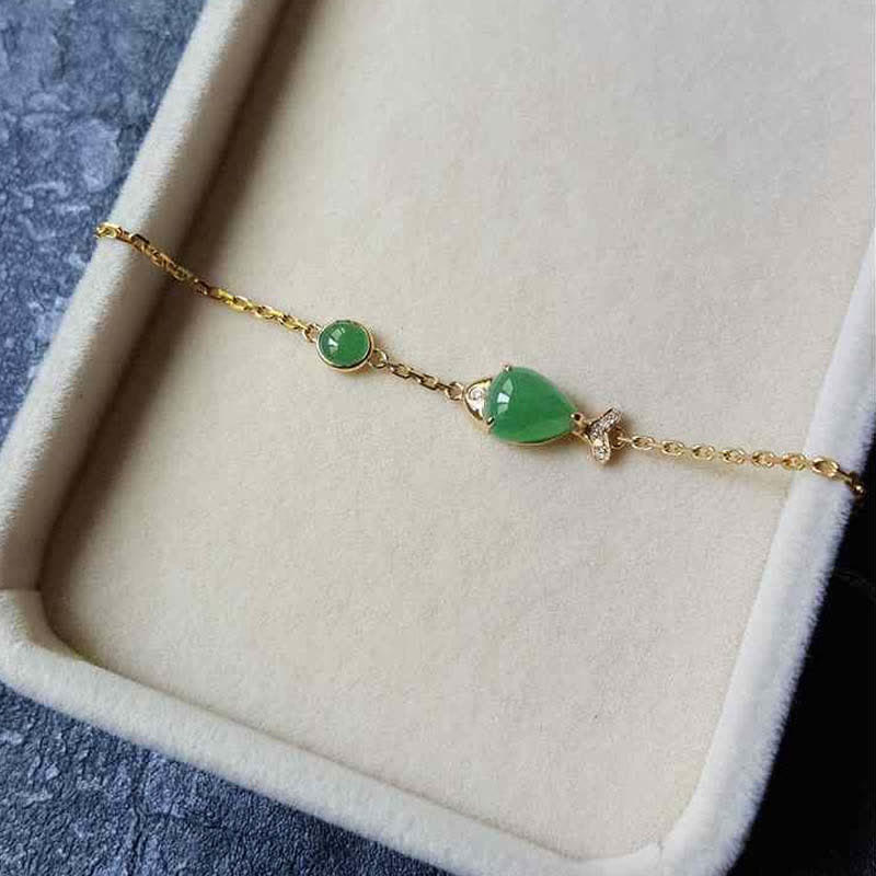 Bracelet de courage en calcédoine verte pour la force
