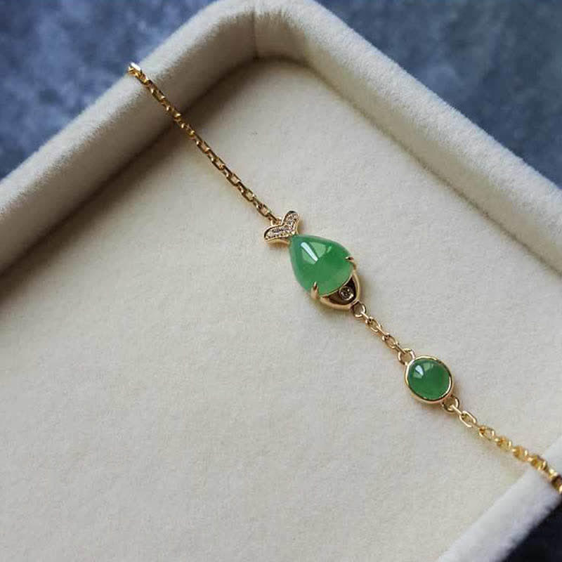 Bracelet de courage en calcédoine verte pour la force