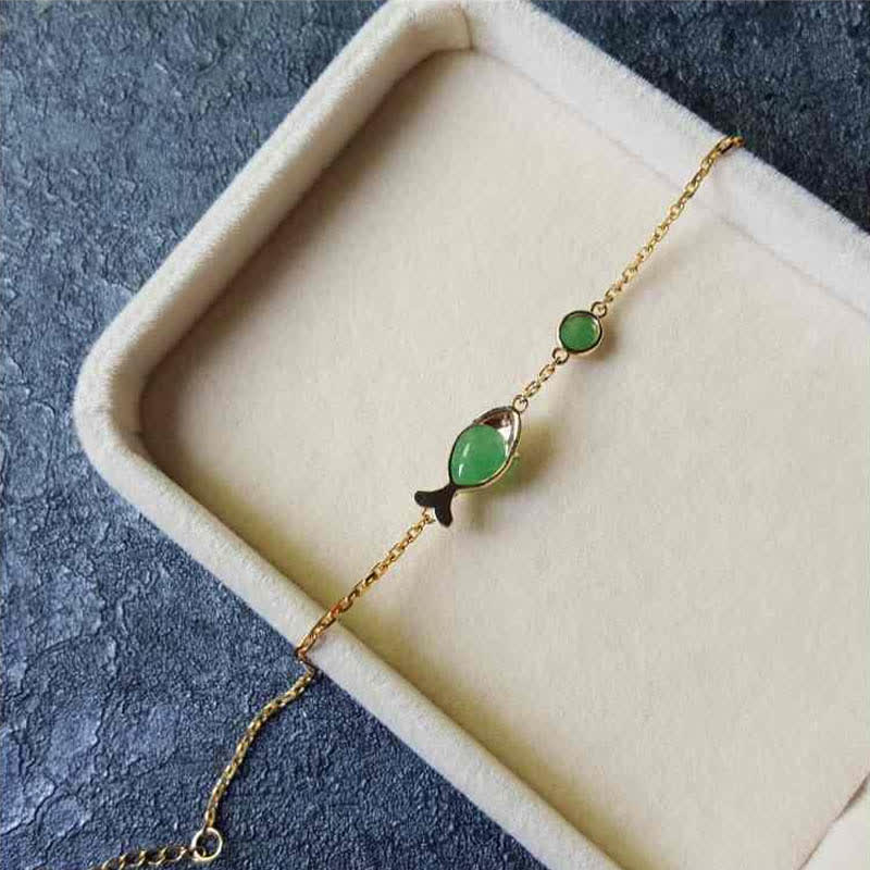 Bracelet de courage en calcédoine verte pour la force