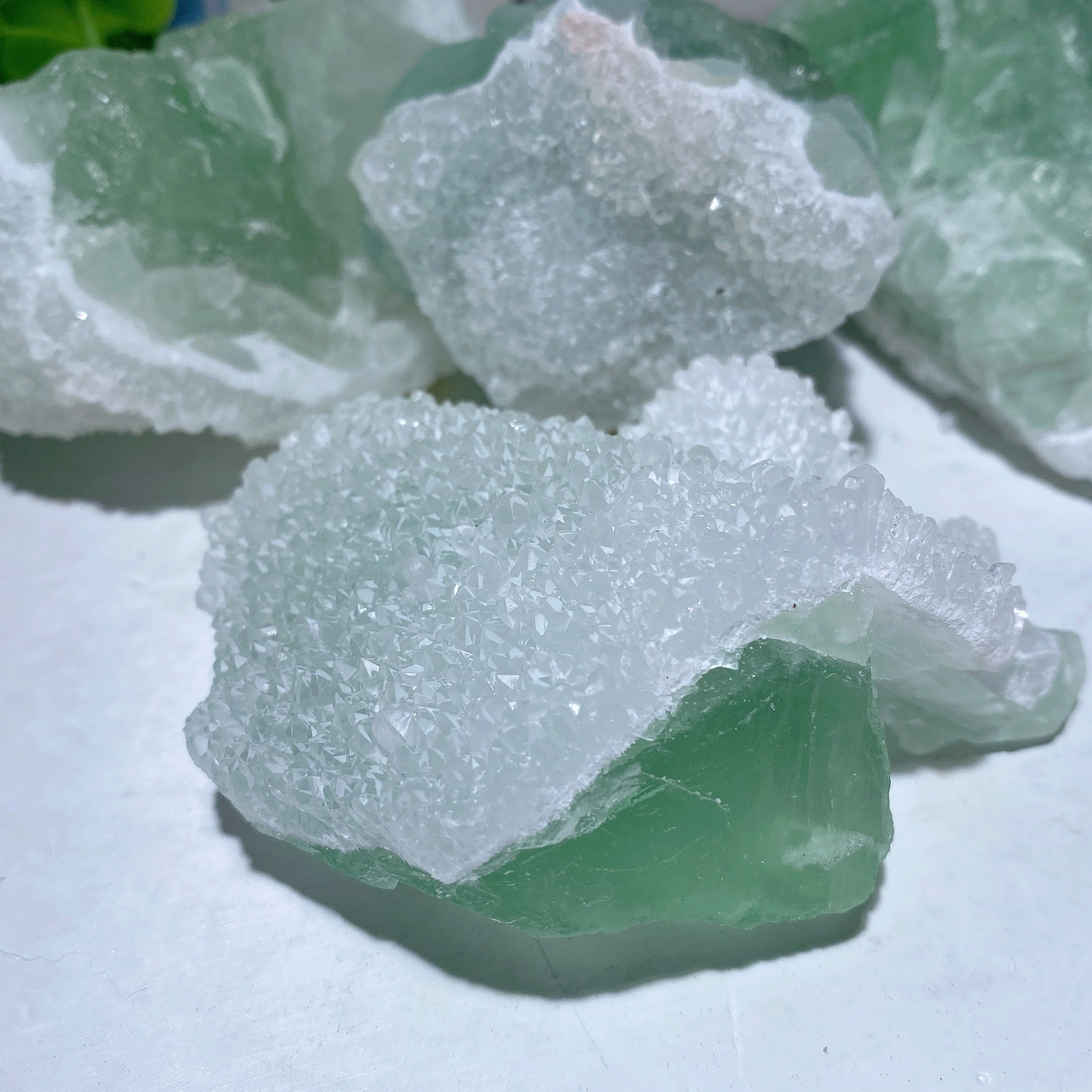 Green Fluorite Raw Crystal Chunks for Healing & Chakra Balance