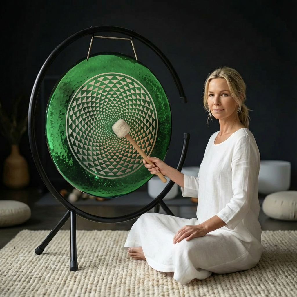 Instrument de gong à géométrie verte pour la relaxation sonore