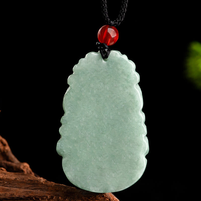 Collier porte-bonheur en jade vert (12 signes du zodiaque chinois) | Collier de prospérité