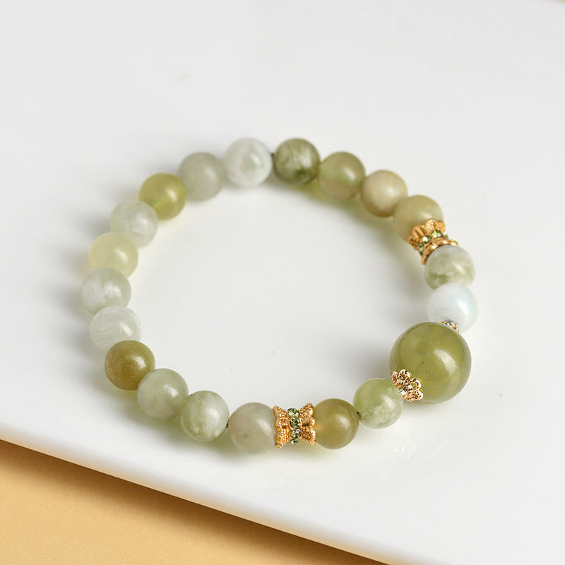 Bracelet Abondance en Jade Vert pour Femme 14-16 cm