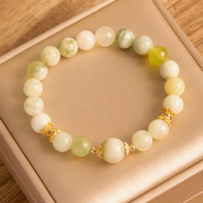 Bracelet Abondance en Jade Vert pour Femme 14-16 cm