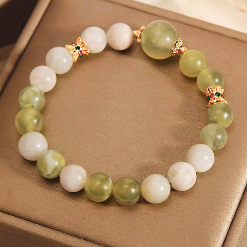 Bracelet Abondance en Jade Vert pour Femme 14-16 cm