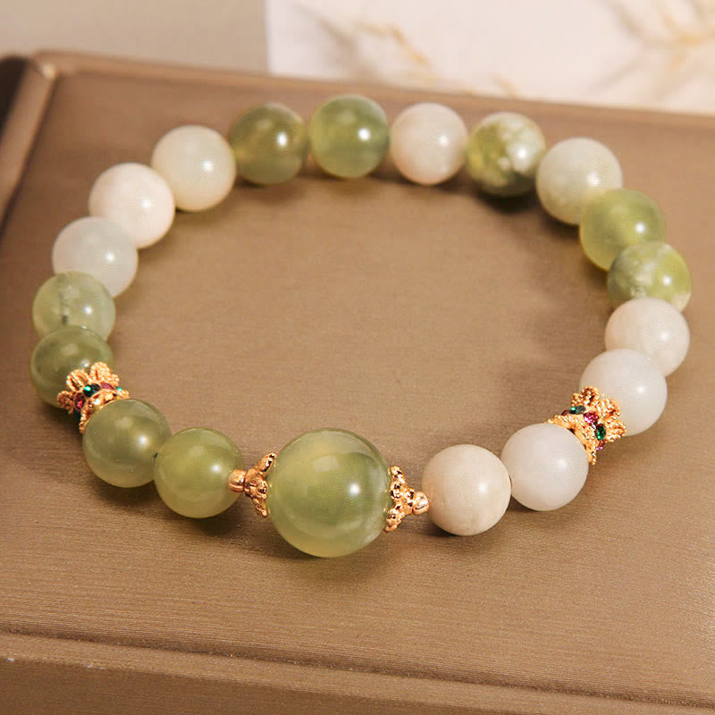 Bracelet Abondance en Jade Vert pour Femme 14-16 cm