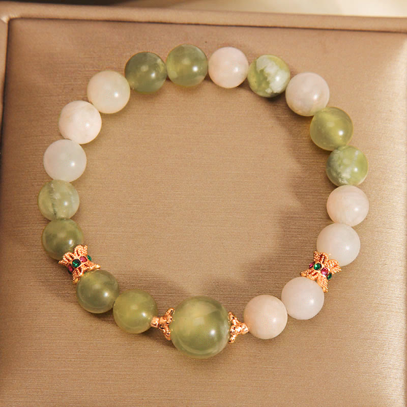 Bracelet Abondance en Jade Vert pour Femme 14-16 cm