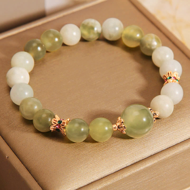Bracelet Abondance en Jade Vert pour Femme 14-16 cm