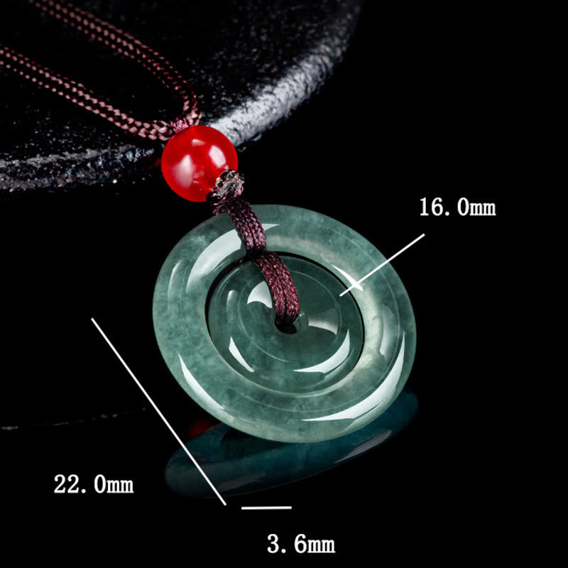 Collier en jade vert à double boucle de paix pour l'abondance