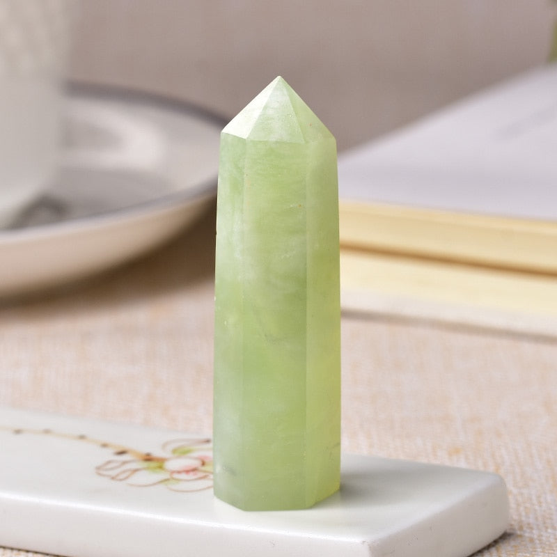 Tour de guérison en jade vert pour l'équilibre des chakras