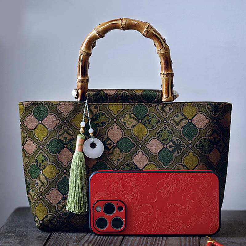 Sac bandoulière à feuilles vertes et chaîne en métal | Accessoires spirituels