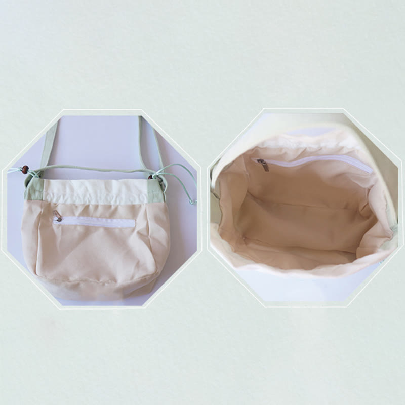 Sac fourre-tout en toile à fleurs de poirier vert 20 cm Accessoire