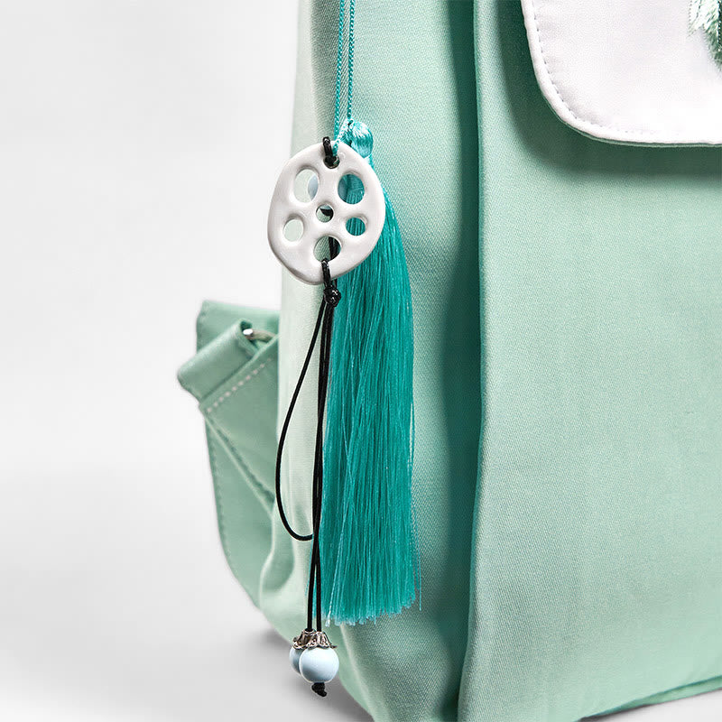Sac à dos en toile à fleurs de pivoines vertes | Mindful Clothing