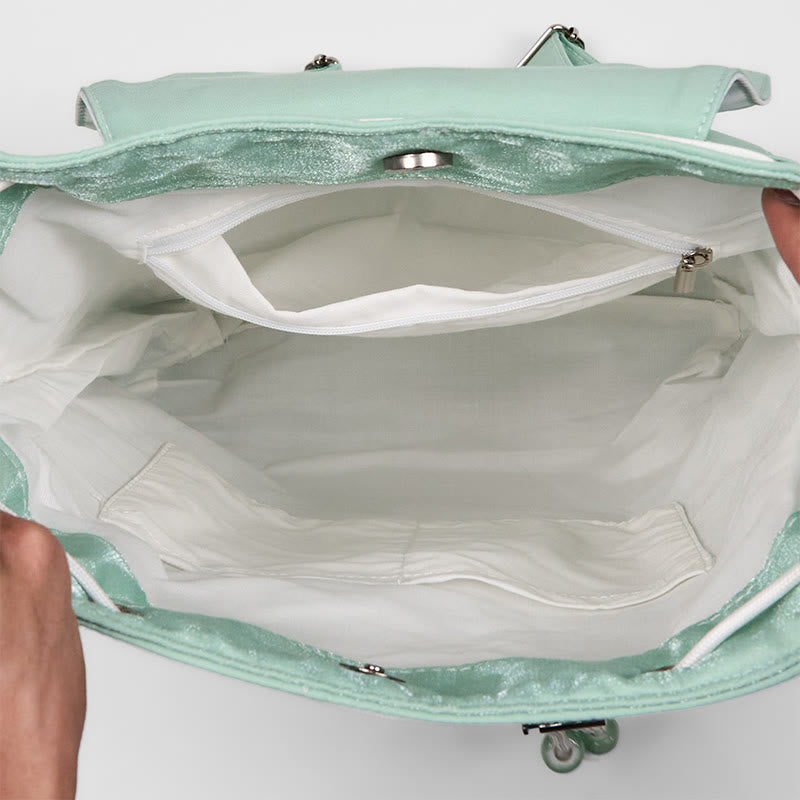 Sac à dos en toile à fleurs de pivoines vertes | Mindful Clothing